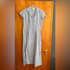Vintage Talbots 100% Irish Linen Short Sleeve Midi Dress, Size 4